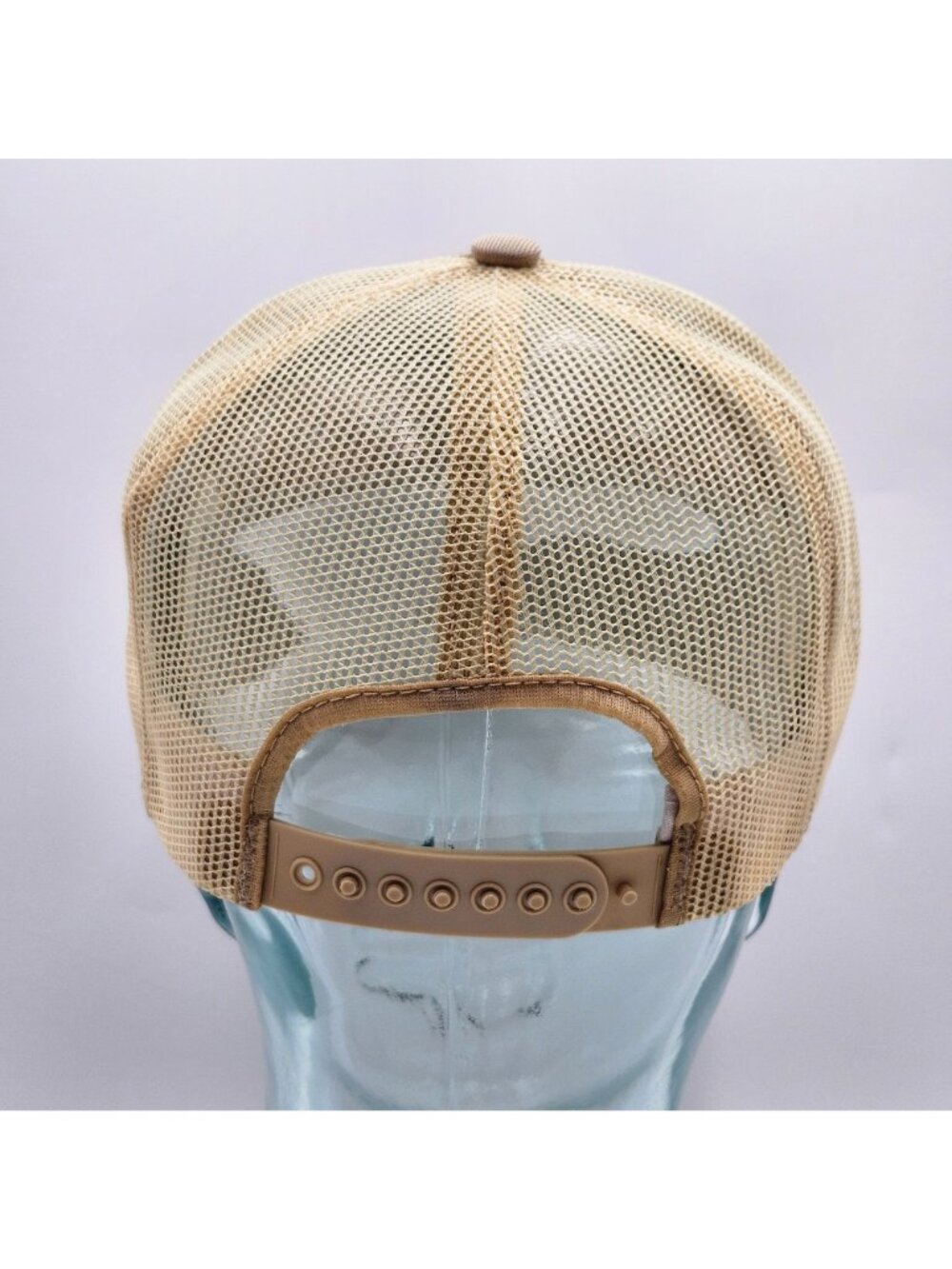 Vintage Bosch Builders Saw Mesh Trucker Hat Adjustable Snapback Beige with Red & - Picture 7 of 12